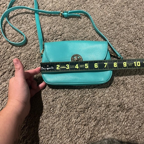 Tory Burch Designer Teal Blue Crossbody Purse - Picture 3 of 7